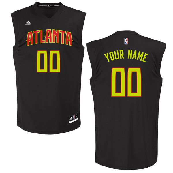 Men Atlanta Hawks Adidas Black Custom Chase NBA Jersey